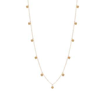 Gargantilha Longa Corações ouro 18k